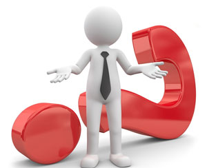 一个小人，后面有一个红色问好