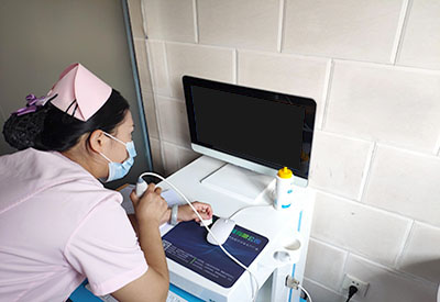 婴幼儿探花视频在线检测仪安装培训完毕